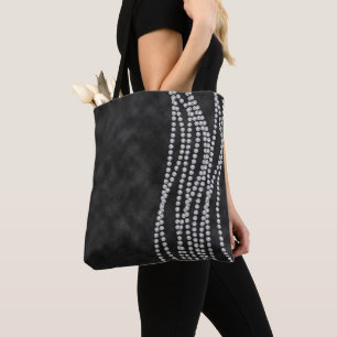 SCHWARZES OMBRÉ MIT DIAMANT-OPTIK-KETTEN STEINE PE TASCHE