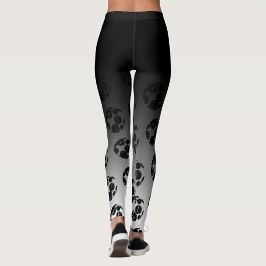 Schwarzes Ombre mit einzigartigem schwarzem u. Leggings (Rückseite)