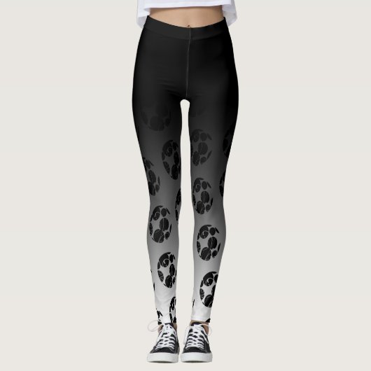 Schwarzes Ombre mit einzigartigem schwarzem u. Leggings (Vorderseite)