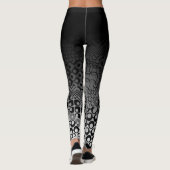 Schwarzes Ombre mit einzigartigen schwarzen u. Leggings (Rückseite)