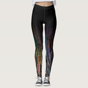 Schwarzes Ombre mit mehrfarbigem Funky abstraktem Leggings