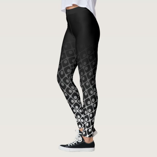 Schwarzes Ombre mit Retro schwarzem u. Weiß Leggings (Links)