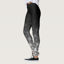 Schwarzes Ombre mit Retro schwarzem u. weißem Leggings