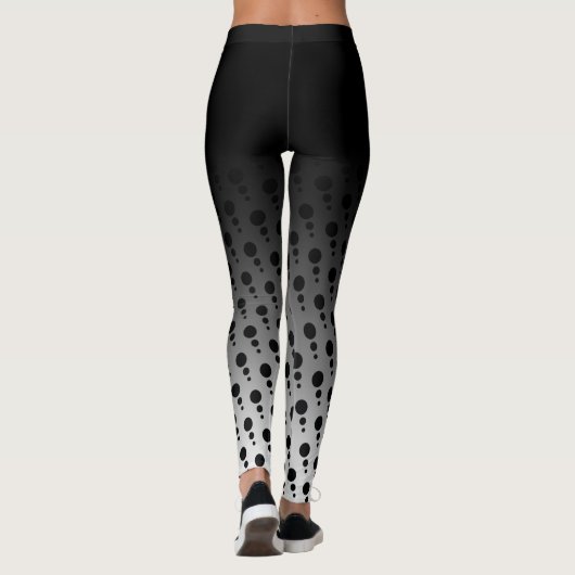 Schwarzes Ombre mit schwarzem u. weißem Leggings (Rückseite)