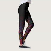 Schwarzes Ombre über der bunter Linie u. Kreis Leggings (Rechts)
