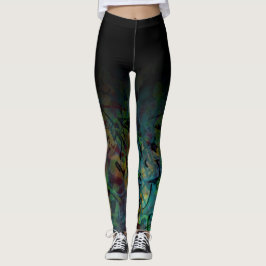 Schwarzes Ombre über mehrfarbiger abstrakter Kunst Leggings
