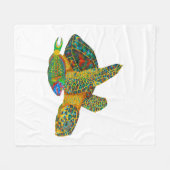Schwarzes Opal SeaTurtle Fleecedecke (Vorderseite (Horizontal))