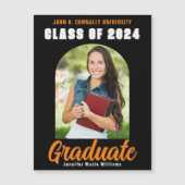 Schwarzes Orange 2024 Abschluss Foto Arch Magnet (Vorderseite)