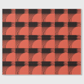 Schwarzes Orange Halloween Geometric Patterns Holi Geschenkpapier (Flach)