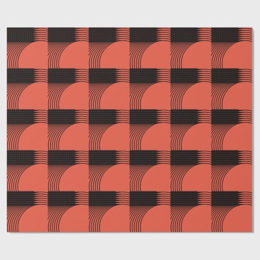 Schwarzes Orange Halloween Geometric Patterns Holi Geschenkpapier (Flach)