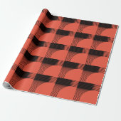 Schwarzes Orange Halloween Geometric Patterns Holi Geschenkpapier (Ungerollt)