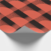 Schwarzes Orange Halloween Geometric Patterns Holi Geschenkpapier (Ecke)