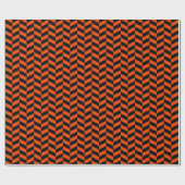 Schwarzes Orange Herringbone Wrapping Paper Geschenkpapier (Flach)