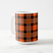 Schwarzes Orange im Herbst Kariert Kaffeetasse (Vorderseite Links)