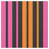 Schwarzes Orange Rosa Vertikale Streifen Design Stoff (Nahaufnahme)