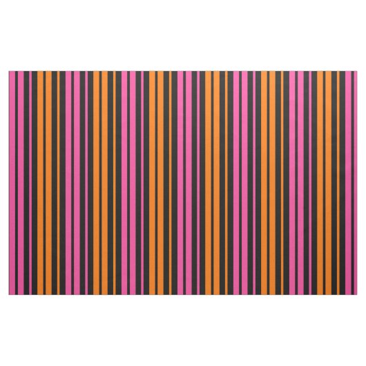 Schwarzes Orange Rosa Vertikale Streifen Design Stoff (Fat Quarter (45,7 x 55,9 cm))