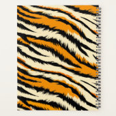 Schwarzes Orange Tiger Streifen Muster Monogramm Planer (Rückseite)