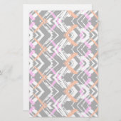 Schwarzes, orangefarbenes und rosa Blatt-Muster Briefpapier (Vorne/Hinten)