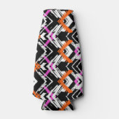 Schwarzes, orangefarbenes und rosa Blatt-Muster Flaschenkühler (Vorderseite)