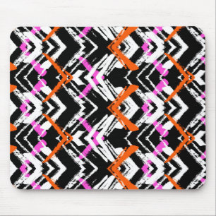 Schwarzes, orangefarbenes und rosafarbenes Blatt Mousepad