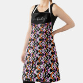 Schwarzes, orangefarbenes und rosafarbenes Blatt Schürze (InSitu)