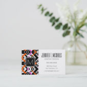 Schwarzes, orangefarbenes und rosafarbenes Blatt Visitenkarte (Stehend Vorderseite)