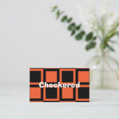 Schwarzes Orangengekreuztes Muster Visitenkarte (Stehend Vorderseite)