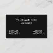 Schwarzes Orangengekreuztes Muster Visitenkarte (Rückseite)