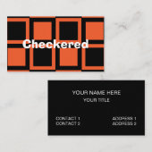 Schwarzes Orangengekreuztes Muster Visitenkarte (Vorne/Hinten)