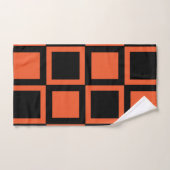 Schwarzes Orangenquadrat Badhandtuch Set (Handtuch)