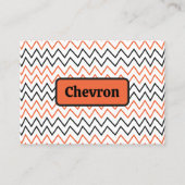Schwarzes oranges Chevron-Zickzackmuster Visitenkarte (Vorderseite)