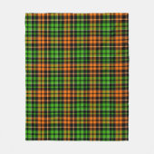 Schwarzes oranges grünes Karo-Tartan-Design Fleecedecke (Vorderseite)