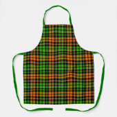 Schwarzes oranges grünes Karo-Tartan-Design  Schürze (Vorderseite)