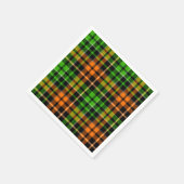 Schwarzes oranges grünes Karo-Tartan-Design  Serviette (Ecke)