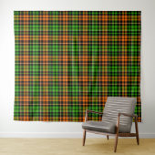 Schwarzes oranges grünes Karo-Tartan-Design Wandteppich (Beispiel (Horizontal))