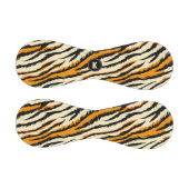 Schwarzes Oranges Tiger-Streifen-Muster-Monogramm Baseball (Paneele)