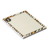 Schwarzes Oranges Tiger-Streifen-Muster-Monogramm Notizblock (angewinkelt)