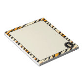Schwarzes oranges Tiger-Streifen-Muster-Monogramm Notizblock (angewinkelt)
