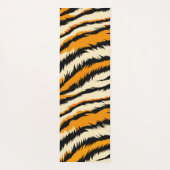 Schwarzes Oranges Tiger-Streifen-Muster-Monogramm Yogamatte (Rückseite)