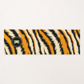 Schwarzes Oranges Tiger-Streifen-Muster-Monogramm Yogamatte (Vorderseite (Horizontal))