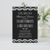 Schwarzes orientalisches einladung (Stehend Vorderseite)