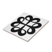 Schwarzes Ornament-Design auf weißer Fliese (Seite)