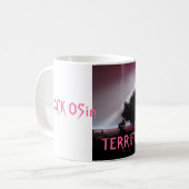 SCHWARZES OSin, TERRIFICS Kaffeetasse (Vorderseite Links)