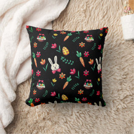 Schwarzes Ostermuster Muster Kissen