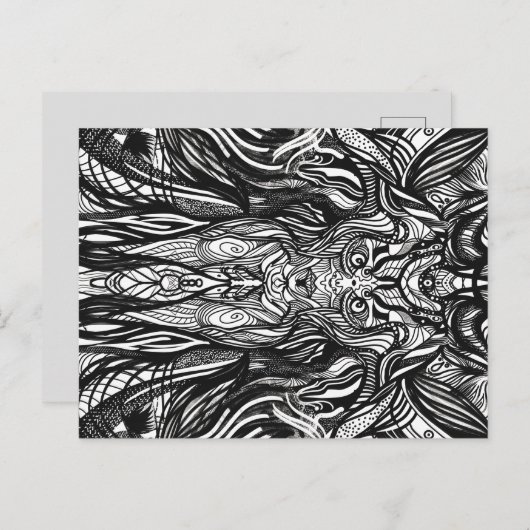 Schwarzes Owl Gesichtskörper Postkarte (Vorne/Hinten)