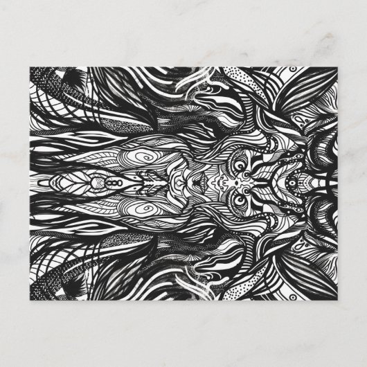 Schwarzes Owl Gesichtskörper Postkarte (Vorderseite)