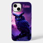 Schwarzes Owl um Mitternacht Case-Mate iPhone Hülle (Rückseite)