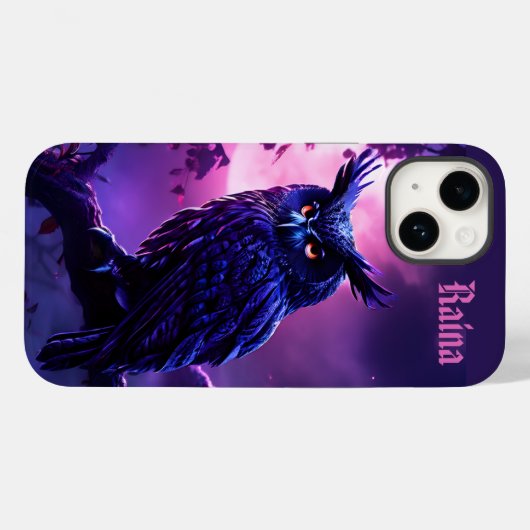 Schwarzes Owl um Mitternacht Case-Mate iPhone Hülle (Rückseite (Horizontal))
