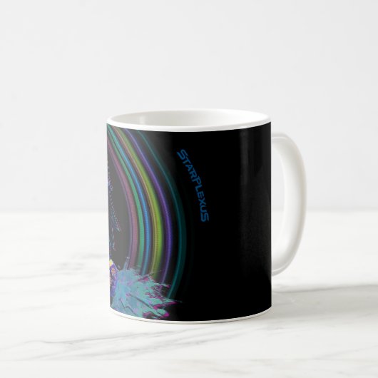 Schwarzes Ozon Kaffeetasse (VorderseiteRechts)
