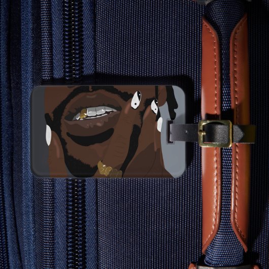 Schwarzes Paar Kunstwerk Kunst (Schwarze Liebe) Gepäckanhänger (Vorderseite Insitu 4)